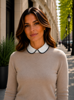 Los blouse kraagje  met zwart randje