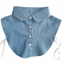 Losse blouse kraag - rond blauw