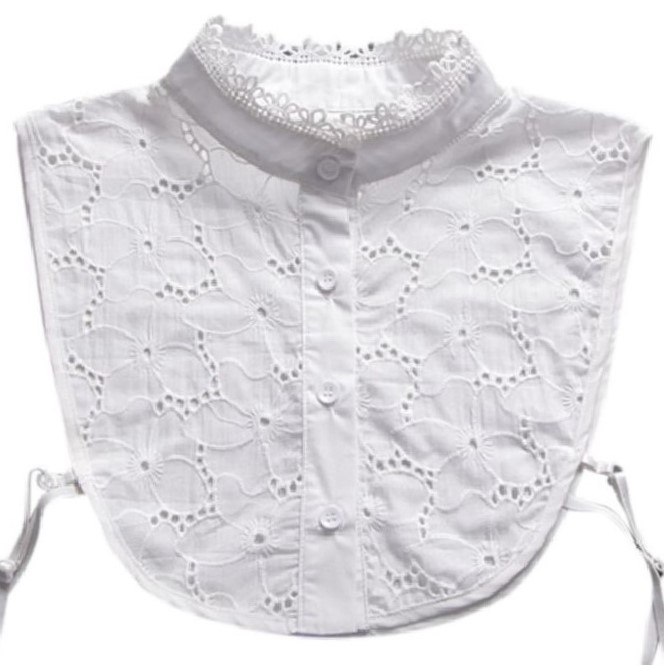 Losse blouse kraag - Wit met opstaande kraag