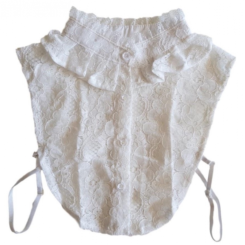 Verbazingwekkend Losse blouse kraag - gebroken wit met kant - Losse Blouse Kraagjes IK-22