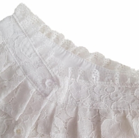 Losse blouse kraag - gebroken wit met kant