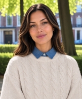 Denim kraagje met puntkraag