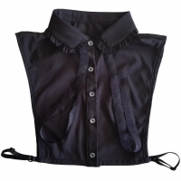 Losse blouse kraag - zwart met strikje