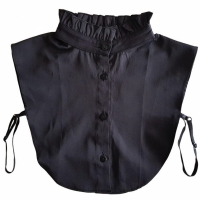 Zwart blouse kraagje met opstaande kraag