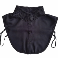 Zwart blouse kraagje met kant