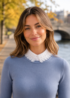 Off white blouse kraagje met kant - Vintage
