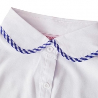 Wit blouse kraagje met blauwe ruitjes