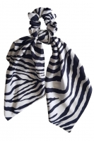Zebra print scrunchie met lint