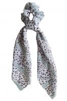 Luipaardprint scrunchie met sjaal - mint groen