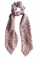 Luipaardprint scrunchie met sjaal - roze