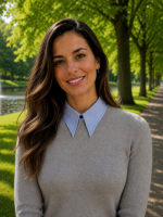 Blauw kraagje met lange puntkraag