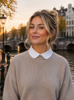 Wit blousekraagje met ronde kraag