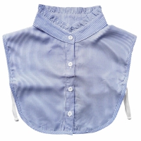 Los blouse kraagje met opstaande kraag - blauw/wit gestreept