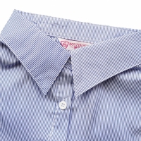Los blouse kraagje met punt kraag - blauw/wit gestreept