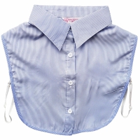 Los blouse kraagje met punt kraag - blauw/wit gestreept