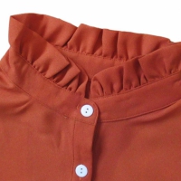 Oranje/Rood blouse kraagje met opstaande kraag