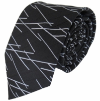 Zwarte XL stropdas met motief