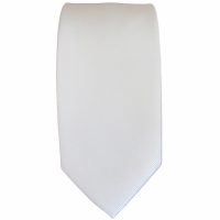 Witte smalle stropdas - fijne rib - 6cm