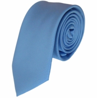 Lichtblauwe smalle stropdas - fijne rib - 6cm