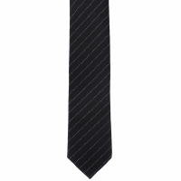 Zwarte smalle stropdas met zilveren strepen - 5cm