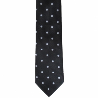 Zwarte smalle stropdas met stippen - 5cm