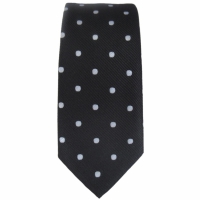 Zwarte smalle stropdas met stippen - 5cm