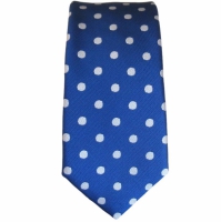 Donkerblauwe skinny stropdas met stippen - 5cm