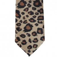 Smalle stropdas met panterprint - 5cm