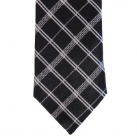 Smalle stropdas met ruit zwart/wit - 5cm