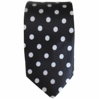 Zwarte smalle stropdas gestipt - 5cm