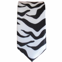 Smalle stropdas met zebraprint - 5cm
