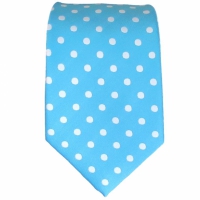 Lichtblauwe stropdas met stippen - 7cm