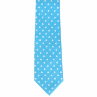 Lichtblauwe stropdas met stippen - 7cm