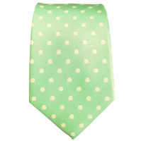 Mintgroene stropdas met stippen - 7cm