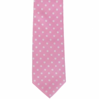Lichtroze stropdas met stippen - 7cm