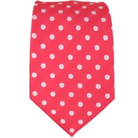 Rode stropdas met stippen - 7cm