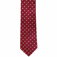 Donkerrode stropdas met stippen - 7cm