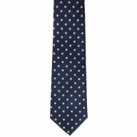 Navy stropdas met stippen - 7cm