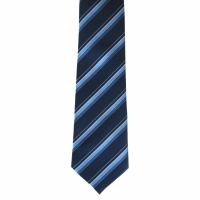 Navy stropdas met blauwe strepen - 8cm