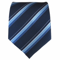 Navy stropdas met blauwe strepen - 8cm