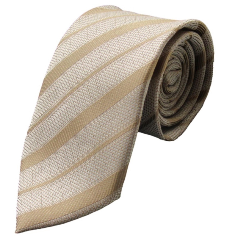 Gouden stropdas met strepen - 7,5cm