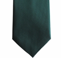 Groene stropdas met verticale strepen - 7,5cm