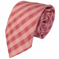 Roze stropdas geruit - 8cm