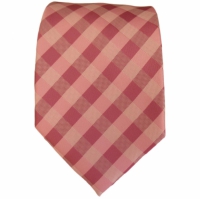 Roze stropdas geruit - 8cm