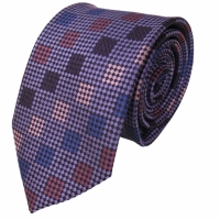 Paarse stropdas geblokt - 7,5cm