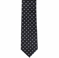 Zwarte stropdas met stippen - 7cm