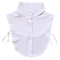 Wit blouse kraagje met ruffle kraag