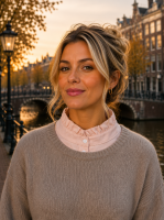 Lichtroze kraagje met opstaande kraag