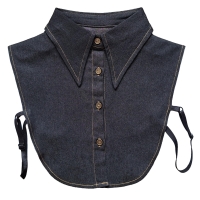 Grijs denim kraagje met lange puntkraag