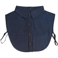 Spijkerstof kraagje donkerblauw